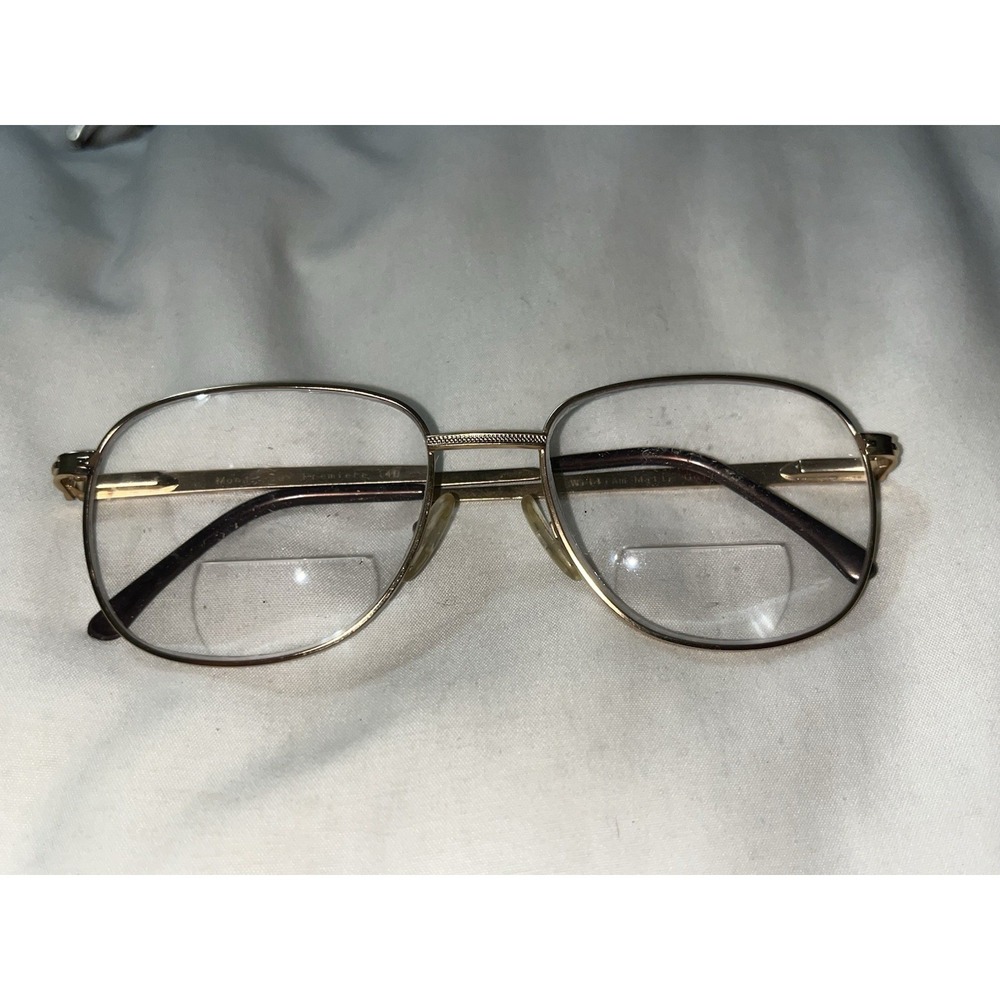 Vintage 80's Matte Gold Montreaux‎ Premiere Aviator Pilot Eyeglasses 54-18-140